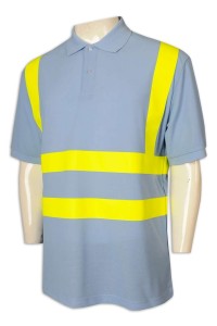 D317 industrial uniform color contrast safety uniform reflective strips Polo shirt industrial uniform manufacturer